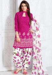 Parisha Pink Printed Dress Material women