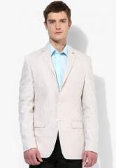 Park Avenue Beige Solid Blazer men