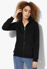 Park Avenue Black Solid Hoodie women