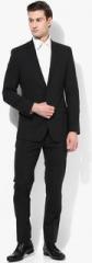 Park Avenue Black Solid Suit men