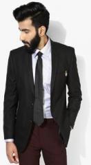 Park Avenue Black Textured Slim Fit Blazer men