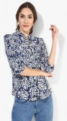 Park Avenue Blue Printed Blouse women