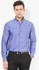 Park Avenue Blue Solid Slim Fit Formal Shirt men