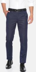 Park Avenue Blue Super Slim Fit Solid Formal Trouser men