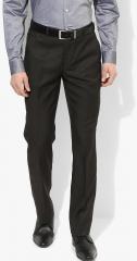 Park Avenue Coffee Brown Solid Regular Fit Formal Trouser men