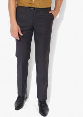 Park Avenue Dark Grey Solid Regular Fit Formal Trouser men