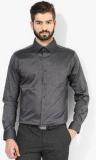 Park Avenue Dark Grey Solid Slim Fit Formal Shirt Men