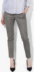 Park Avenue Grey Solid Regular Fit Chinos women