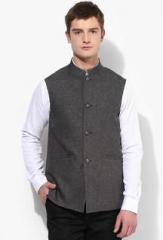 Park Avenue Grey Solid Waist Coat men