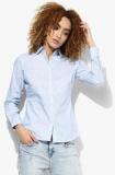 Park Avenue Light Blue Printed Shirt women