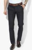 Park Avenue Men Navy Blue Neo Slim Fit Checked Formal Trousers