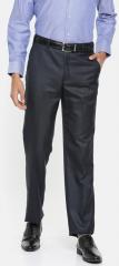 Park Avenue Navy Blue Regular Fit Solid Formal Trousers men