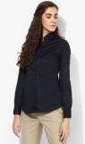 Park Avenue Navy Blue Solid Shirt Women