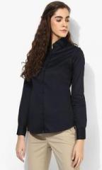 Park Avenue Navy Blue Solid Shirt women