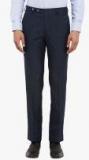 Park Avenue Navy Blue Solid Slim Fit Formal Trousers men