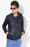 Park Avenue Navy Blue Solid Winter Jacket women