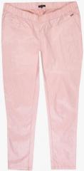 Park Avenue Peach Solid Slim Fit Regular Trouser women