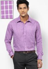 Park Avenue Purple Checked Formal Shirt men