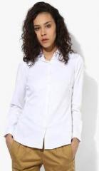 Park Avenue White Solid Shirt women