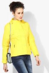 Park Avenue Yellow Solid Winter Jacket women