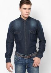 Parx Blue Casual Shirt men