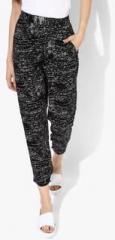 People Black Printed Regular Fit Coloured Pant women