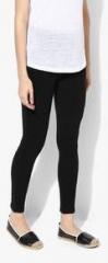 People Black Solid Leggings women