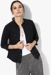 People Black Solid Summer Jacket women