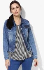 People Blue Washed Denim Jacket women