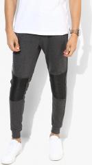 People Grey Solid Slim Fit Joggers men