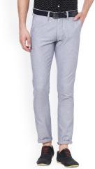 People Men Blue Slim Fit Solid Chinos