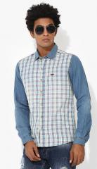 People Multicoloured Checked Regular Fit Casual Shirt men