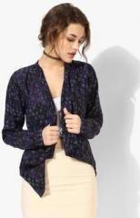 People Navy Blue Printed Shrug women