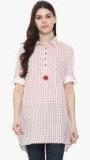 People Red Striped Tunic Women