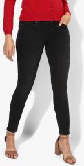 Pepe Jeans Black Washed Low Rise Super Skinny Fit Jeans women