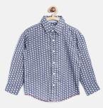 Pepe Jeans Blue Printed Casual Shirt Boys