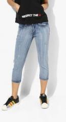 Pepe Jeans Blue Washed Capris women