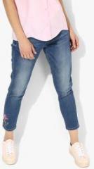 Pepe Jeans Blue Washed Mid Rise Slim Fit Jeans women