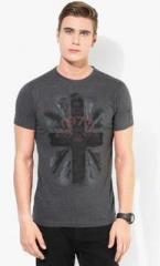 Pepe Jeans Dark Grey Printed Round Neck T Shirt men