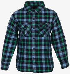 Pepe Jeans Green Checked Regular Fit Casual Shirt boys