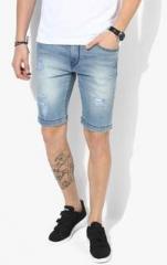 Pepe Jeans Light Blue Washed Slim Fit Shorts men