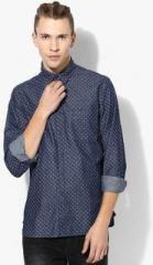 Pepe Jeans Navy Blue Printed Regular Fit Casual Shirt men