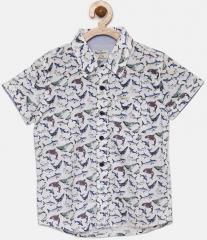 Pepe Jeans Off White Printed Casual Shirt boys