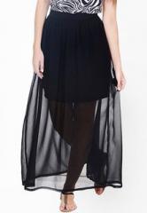 Pera Doce Black Solid Skirt women