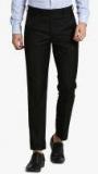 Peter England Black Solid Slim Fit Chinos Men