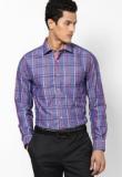 Peter England Blue Checked Formal Shirt Men