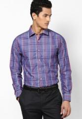 Peter England Blue Checked Formal Shirt men