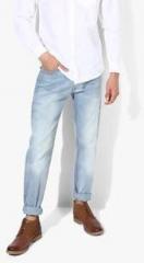 Peter England Blue Washed Low Rise Slim Fit Jeans men