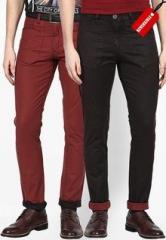 Peter England Maroon Chinos men