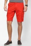 Peter England Red Solid Shorts Men